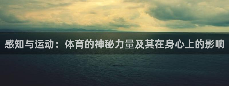 77体育官网：感知与运动：体育的神秘力量及其在身心上的影响