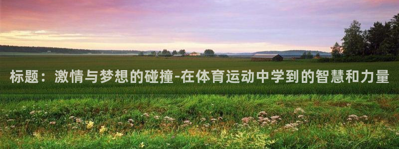 77体育app下载官网：标题：激情与梦想的碰撞-在体育运动中学到的智慧和力量